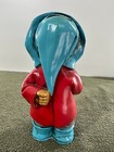 Vintage Chalkware Gnome elf Bank missing Bottom Stopper  Made In Japan 