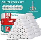 60 Pack Gauze Rolls Bandages  3 In X 4 1 Yards  Individually Wrapped Breathable 