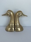 Vintage Set Of 2 Solid Brass Duck Head Bookends Mid Century Decor 6 5    Korea Mcm
