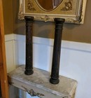Two Antique Victorian Home Wood Fluted Tapered Post Columns Corinthian Table Art