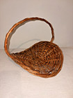 Vintage Woven Wicker Basket With Handle Flower Gathering   Herb - 8  X 11 