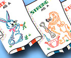 1950s Vintage Vogart Embroidery Transfer 276 Uncut Busy As A Bee Tea Towels Orig