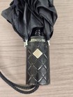 Isotoner Automatic Folding Compact Umbrella Black Gold Accent Style 09201