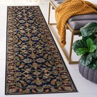 Safavieh Blossom Collection 2  3  X 10  Navy Blm219a Handmade Premium Wool En   