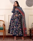 Women Printed Anarkali Kurta And Pant With Dupatta