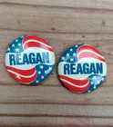 Set Of 2 Vtg Ronald Reagan Pins Presidential Campaign Button Republican 1976