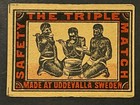 Travelstamps  Sweden Matchbox Label - The Triple - 50 Match Size