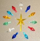 12 Med large Ceramic Christmas Tree Twist Light Bulbs Yellow Star Free Ship