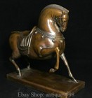 9  Old Chinese Pure Bronze Dynasty Fengshui 12 Zodiac Year Horse Success Statue