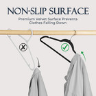 House Day Black Velvet Hangers 60 Pack  Non Slip Clothes Felt Hanger Heavy Duty