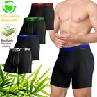 4pcs Bamboo Fiber Mens Boxer Briefs Shorts Long Legs Underwear Underpants Trunks