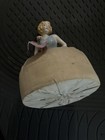 Vintage Antique Porcelain Half Doll Pin Cushion 