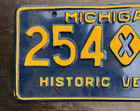 1970 s Michigan Blue Maize Historic Vehicle License Plate   254 X 85