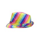 New rainbow Color Sequins fun Oktoberfest party fedora Hat Unisex m l