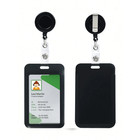 Lanyard Id Card Holder Reel Badge With Belt Clip Retractable Black Id Card Case