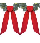 2 Pack Front Door Wreath Blank Sash Green Plain Wreath Accessories For Christmas