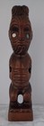 Vtg 60 s 11  Maori Tiki Statue Carved Wood Paua Shell New Zealand Tribal Art 