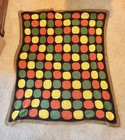 Vintage Crocheted Afghan Blanket Throw 54    X 64    Green yellow orange brown Nice