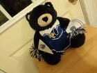 Build A Bear Cheerleader Outfit Black Sitting Teddy Bear Pom Poms Megaphone Flag