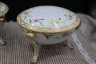 Vintage Hand Painted Footed Nippon Vanity Dresser Set Yellow And Pink Floral