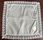 Vintage Hanky Hankie Lace Edging New With Tag Wedding Or Formal Pristine White