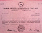 Undated Maine Central Railroad Co 100 Shares Common Stock Unissued Certificate