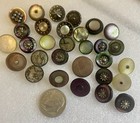 30 Vtg Antique Victorian Mother Of Pearl   Metal Shank Buttons Variety C20