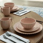 16 Piece Dinnerware Set Aruba  pink Sunset  Plates  Bowls  And Mugs Set For 4