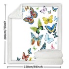 Soft Colorful Butterfly Fluttering Sherpa Fleece Blanket Bedroom Gifts 60 x80 