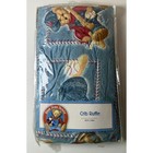 Vintage Blue Jean Teddy Baseball Bear Crib Skirt Ruffle Baby Nursery Bedding