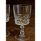 Crystal D arques Durand Diamond Pattern Wine Goblet Stem Glass 5 25  Set Of 2
