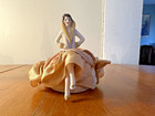2 Vint  Victorian Items Porcelain Woman Pincushion Handkerchief Figural Pencil