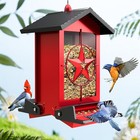 Squirrel Proof Bird Feeder For Outdoors Hanging  Metal Wild Bird Seed Feeder Wit