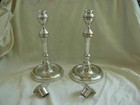 Pair Of Antique French Silverplated Bronze Candle Holders middle 19th Century 