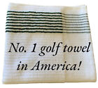 Tour Caddy Golf Towel 44    X 22    White masters Green Stripe Authentic Wincraft