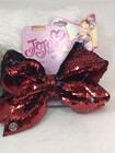 2 New Bows Jojo Siwa Large Hair Bow 7  Red Blue Reversible Sequins   Light Green