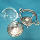 Vintage Silver Plate Chafing Dish W legs   Glass Insert 10 