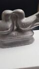 Antique Vintage Pewter E   Co 665 Ice Cream Mold Chocolate Candy Kissing Birds