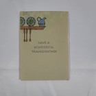 Vintage Thanksgiving Card 1960s   Mother   Child In Kitchen Turkey  blank Inside