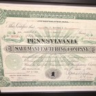 Vintage 1939 Pennsylvania Salt Manufacturing Company Stock Certificate Framed 