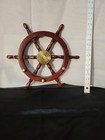 Sailboat Ships Wheel Vintage 13 Inch Handcrafted  Brass Center Hub  Wall Decor