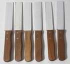 Winco Kb-15w  249 Jumbo Steak Knife W  5in Heavy Duty Blade Lot Of 6 Wood Handle
