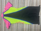 Vintage Retro Bare Short Wetsuit Size Medium Blue Yellow Pink