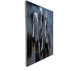 Mid Century Modern Abstract   Figurative Painting Vintage Original Unframed 
