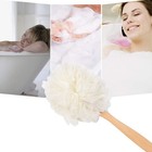 Back Scrubber Wooden Long Handle Bath Sponge Shower Soft Nylon Cleaner Washer