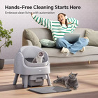 Automatic Self-cleaning Cat Litter Box With Cat Litter Mat And Trash Bags  Gray