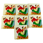 Coca Cola Christmas Coasters Set Of 7 Santa With Baby Deer Y2k Vintage