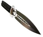 Black Skull Punisher Double-edged Tactical Fighting throwing Knife W sheath