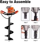 72cc Post Hole Digger W  4  8  12  Auger Powerful Gas Engine Durable Earth Auger