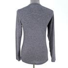 Nobull Top Womens Xs Gray Long Sleeve Stretch Knit T Shirt Crew Neck Logo